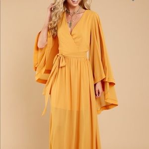 Yellow wrap dress NWT!